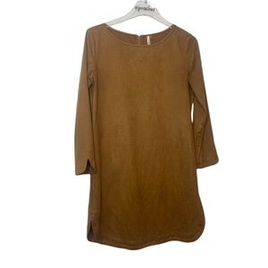 Mittoshop Brown Faux Suede Fall Sheath Dress